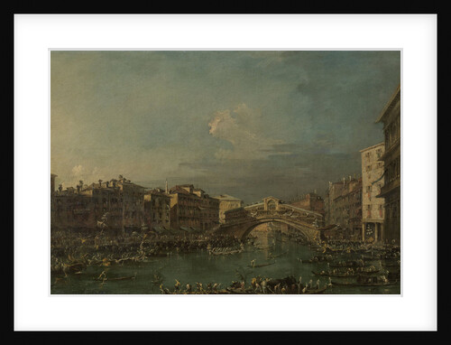 Regatta on the Canale Grande near the Rialto Bridge in Venice Italy by Francesco Guardi
