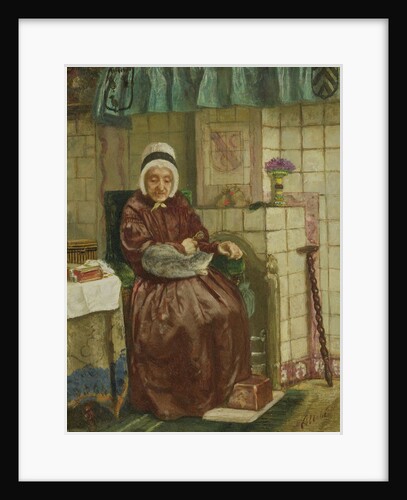 Old woman by the fireplace by August Allebé