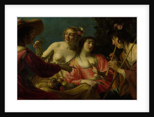 Flute-Playing Shepherd with four Nymphs by Gerard van Honthorst