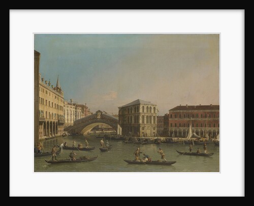 Grand Canal with the Rialto Bridge and Fondaco dei Tedeschi, Venice Italy by Workshop of Canaletto