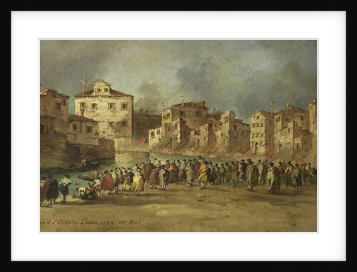 Fire in the San Marcuola Oil Depot, Venice, 28 November 1789, Italy by Francesco Guardi