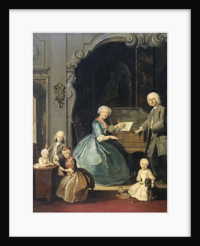 Family Group near a Harpsichord by Cornelis Troost