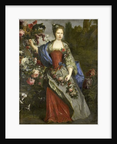 Portrait of a Woman, according to tradition Marie Louise Elisabeth d'Orléans, Duchess of Berry, as Flora by School of Nicolas de Largillière