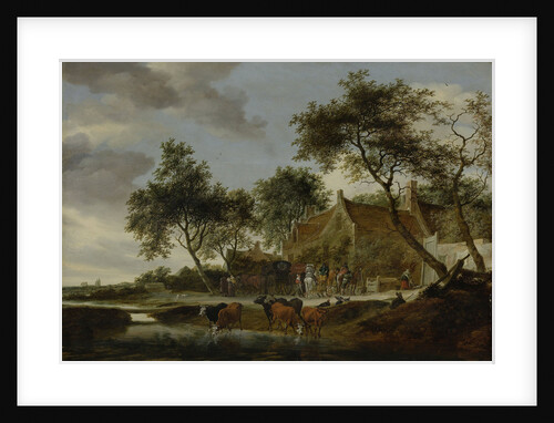 The watering place by Salomon van Ruysdael