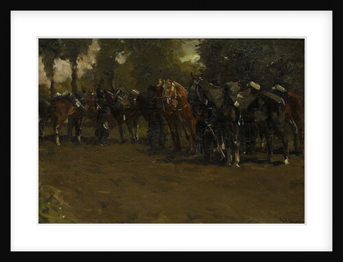 Resting cavalry. by George Hendrik Breitner