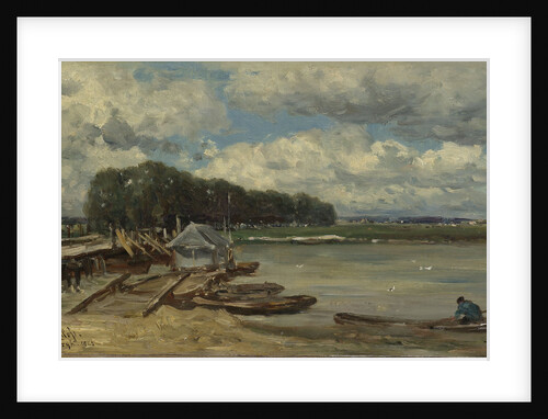 The bridge over the IJssel at Doesburg, The Netherlands by Willem Roelofs I