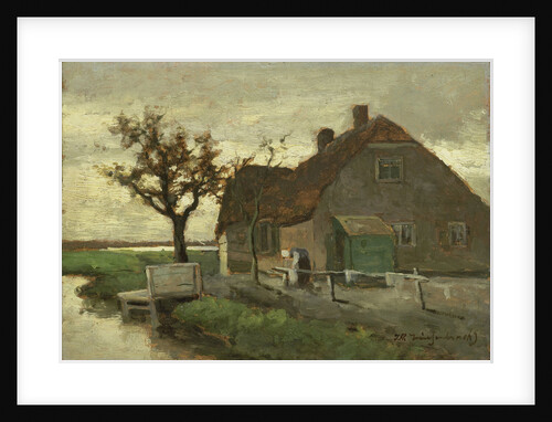 Farm house near a canal by Johan Hendrik Weissenbruch