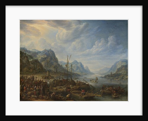 View of a River with Boat Moorings by Herman Saftleven