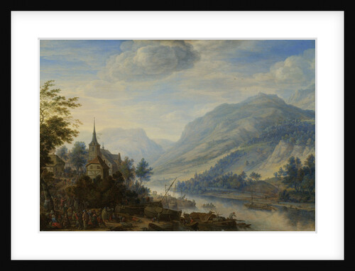 View of the Rhine river near Reineck, Germany by Herman Saftleven