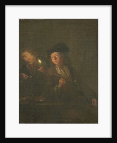 The Smoker (A Man with a Pipe and a Man Pouring a Beverage into a Glass) by Godfried Schalcken