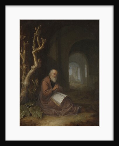 A hermit praying in a ruin by Jan Adriaensz. van Staveren