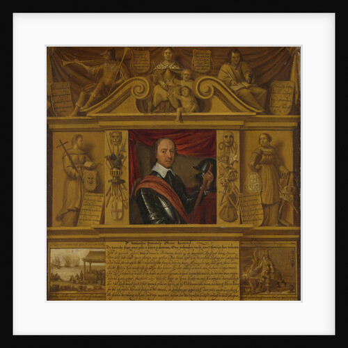 Portrait of Oliver Cromwell, in a Frame with Allegorical Figures and Historical Representations by Anonymous