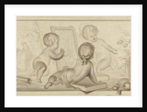 Six Putti with Flowers and Fruit and the Attributes of Drawing by Jurriaan Andriessen