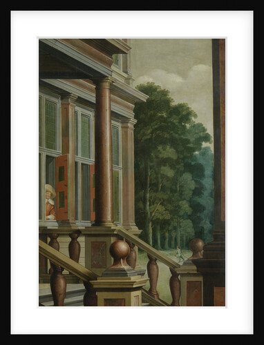 A Staircase, right side of the depiction. One of a seven-part room decoration by Dirck van Delen