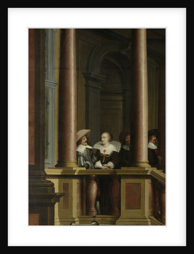 A Staircase, left side of the depiction. One of a seven-part room decoration by Dirck van Delen