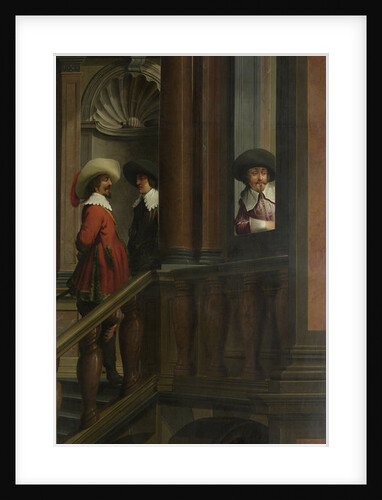 A Staircase, right side of the depiction. One of a seven-part room decoration by Dirck van Delen