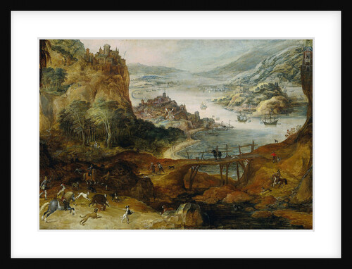 River Landscape with Boar Hunt by Joos de Momper II