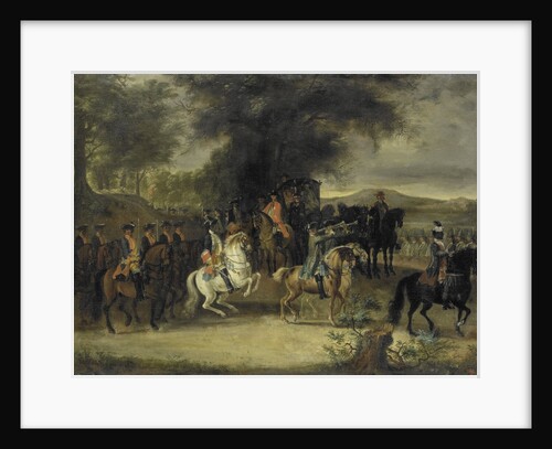Inspection of a Cavalry Regiment, perhaps by William of Hesse-Homburg by Cornelis Troost