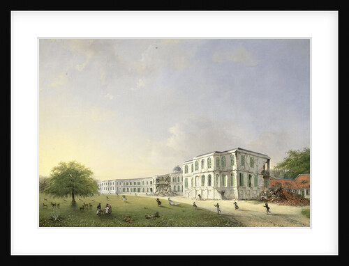 Front View of Buitenzorg Palace after the Earthquake of 10 October 1834, Kota Bogor Java Indonesia by Willem Troost II