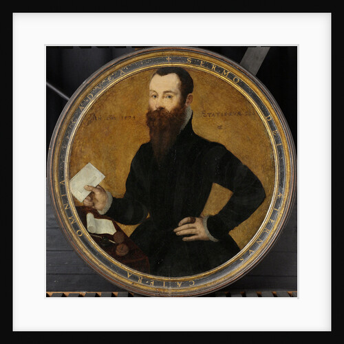 Portrait of Adam Wachendorff, with a Putto Blowing Bubbles by Cornelis Ketel
