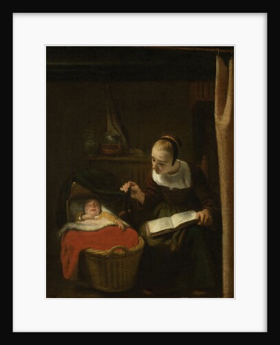 Young Woman at a Cradle by Nicolaes Maes