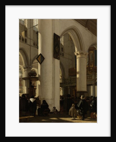 Interior of a Protestant, Gothic Church during a Service by Emanuel de Witte