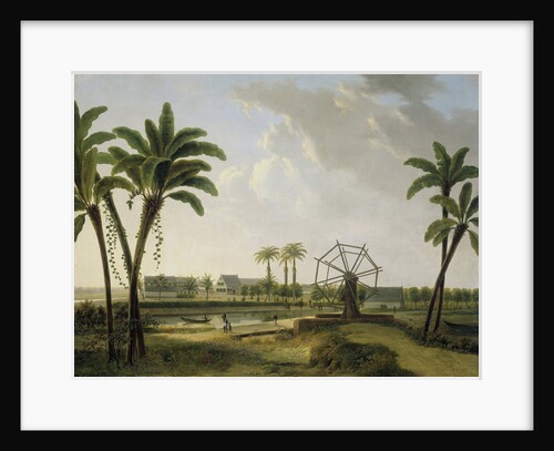 View of the coffee plantation 'Meerzorg' at the Taparoepikanaal in Suriname, Willem de Klerk by Alexander Ludwich Broekmann