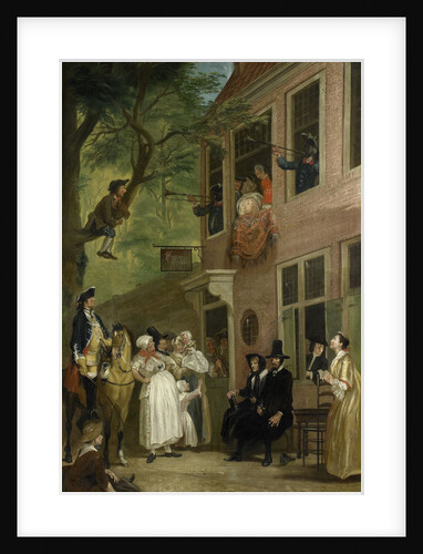 Misled, The Ambassador of the Rascals Exposes himself from the Window of 't Bokki Tavern in the Haarlemmerhout by Cornelis Troost
