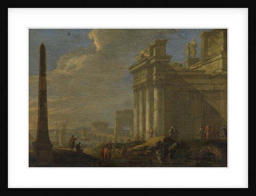 Italian harbor view by Jacob van der Ulft