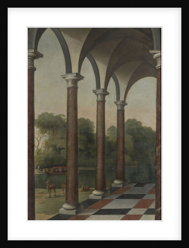 Gallery overlooking a park by Barent Fabritius