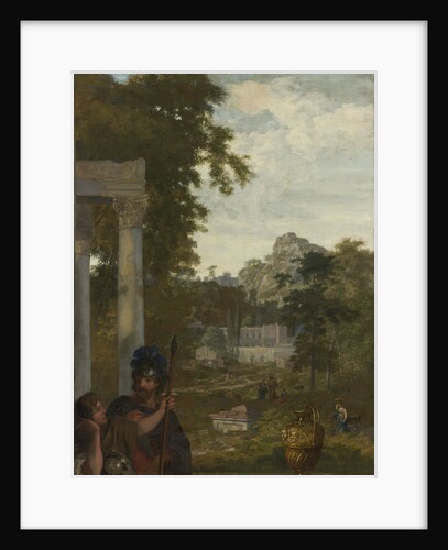 Italian Landscape with two Roman Soldiers, Gerard de Lairesse by Johannes Glauber