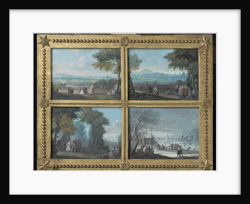 Four Landscapes Representing the Four Seasons, Jacques-Guillaume van Blarenberghe, Louis Nicolas van Blarenberghe by Anonymous