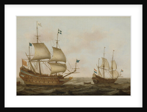 A Warship, built in 1626 by order of Louis XIII in a Dutch shipyard, Arriving at a Dutch Port under Guidance of a Dutch Ship by Jacob Gerritz. Loef
