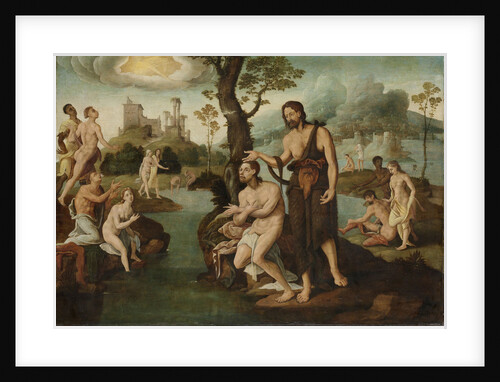 The baptism of Christ by Circle of Maarten van Heemskerck