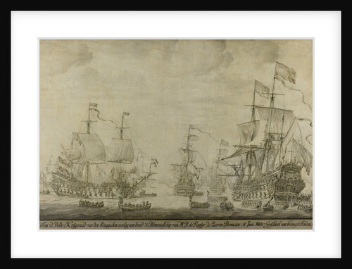 Council of War aboard The Seven Provinces, the Flagship of Michiel Adriaensz de Ruyter, 10 June 1666, preceding the Four Days' Battle by Willem van de Velde I