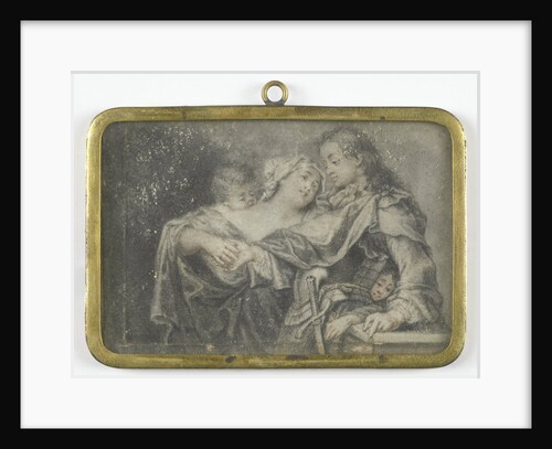 A young woman distracts a soldier while one of her children robs him by Carl Gustav Klingstedt