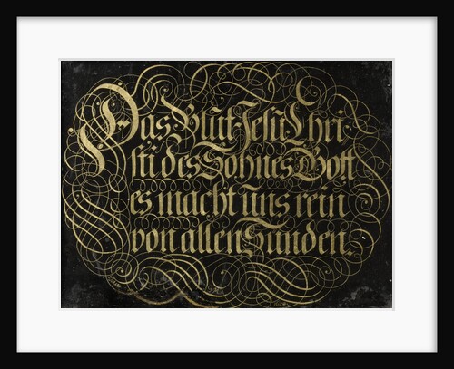 Behind-Glass Painting with Calligraphed Saying: The Blood of Jesus Christ the Son of God Purifies us from all Sin by Johann G. M