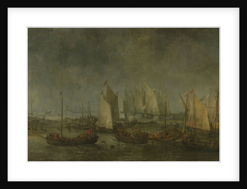 Battle on the Slaak between the Dutch and Spanish Fleets in the Night of 12-13 September 1631 by Simon de Vlieger
