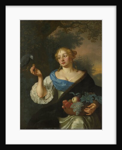 A young Woman with a Parrot by Ary de Vois
