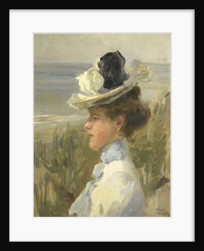Young woman overlooking the sea by Isaac Israels