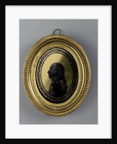 Silhouette Portrait of a man in officer's uniform by August Forberger