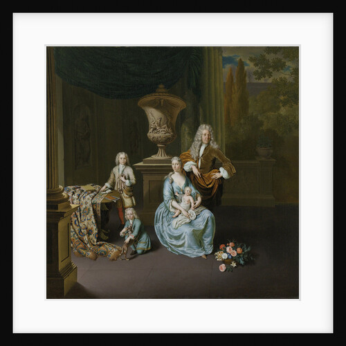 Portrait of Diederik, Baron van Leyden van Vlaardingen with his Wife and three Sons by Willem van Mieris