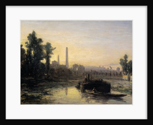 View of a River in France, possibly near Pontoise by Johan Barthold Jongkind