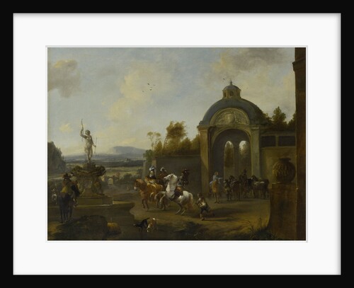 Hunting Party at a Fountain by Pieter Wouwerman