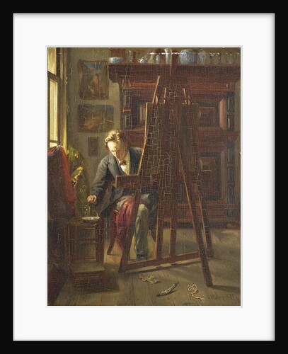 The painter George Jan Hendrik Poggenbeek, 1854-1903 at his studio by Theo Hanrath