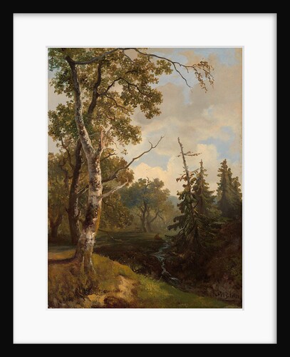 Forest scene near Wolfheze, The Netherlands by Johannes Warnardus Bilders