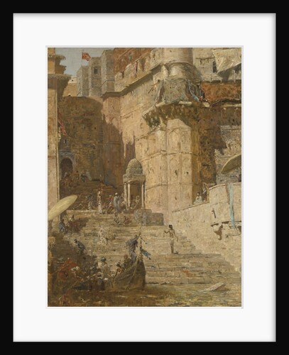 Benares, Banaras or Kashi, an Indian city on the banks of the Ganga in Uttar Prades, India 1913 by Marius Bauer