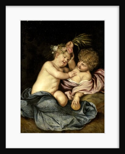 Two Children Playing by Anonymous