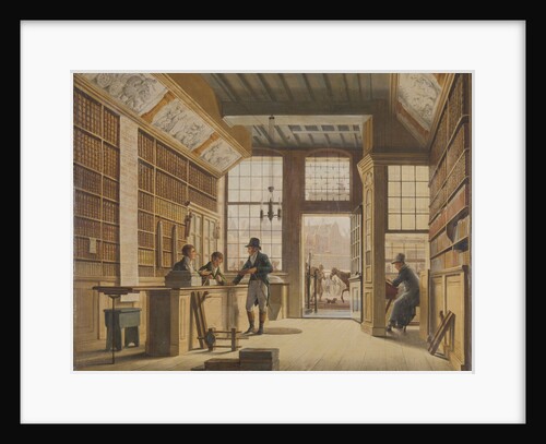 The Shop of the Bookdealer Pieter Meijer Warnars on the Vijgendam in Amsterdam, The Netherlands by Johannes Jelgerhuis
