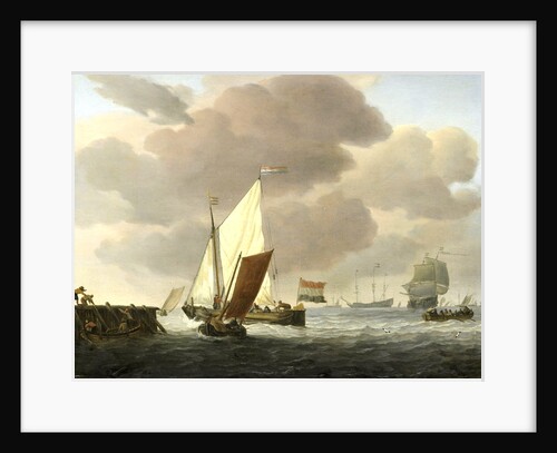 Ships near the Coast in windy Weather by Willem van de Velde II